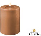Deluxe Homeart - led kaars - caramel led kaars D7,5 x 10 cm - led kaarsen met bewegende vlam - kaarsen - ledlights - led verlichting - sfeer verlichting - led verlichting op batter