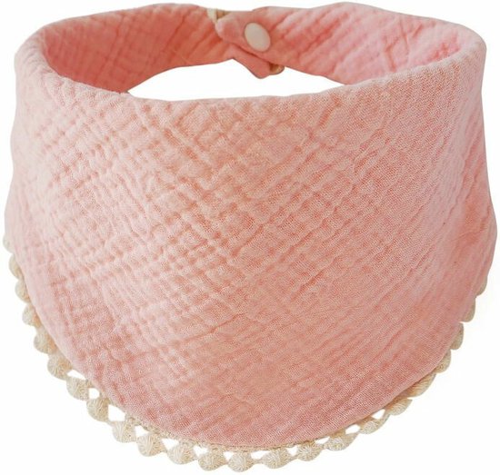MINIIYOU - 6 stuks - Hydrofiele Bandana Slabbetjes Meisje Franjes - Roze Geel - Beige van MINI — afbeelding 3