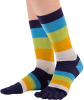 TOETOE Everyday Mid-Calf Heren teensokken - Blauw/Geel - 41-48 - Teensokken