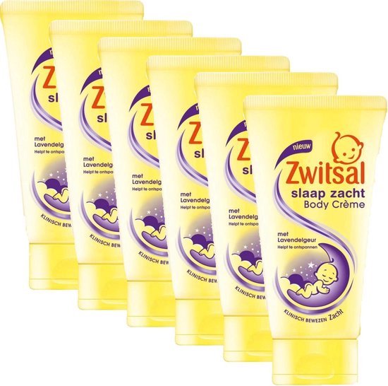 Zwitsal Body Crème - Slaap Zacht - huidvriendelijke pH en dermatologisch getest, voor de verzorging van de gevoelige babyhuid - 6 x 150 ml