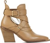 Bronx Vrouwen Leren       Enkellaarsjes / Laarzen / Damesschoenen 34210-G - Camel - Maat 39