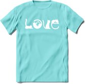 Cat Love - Katten T-Shirt Kleding Cadeau | Dames - Heren - Unisex | Kat / Dieren shirt | Grappig Verjaardag kado | Tshirt Met Print | - Licht Blauw - XL