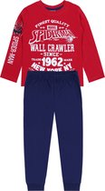 Tweedelige MARVEL Spiderman-pyjama in rood en marineblauw / 122 cm