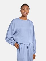 TAIFUN Dames Oversized blouse van gerecycled polyester Atlantic Mist-46