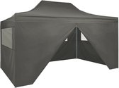 vidaXL Partytent met 4 zijwanden inklapbaar 3x4 m staal antraciet