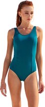 No Gossip Badpak basic met ronde kraag Met borstkussen Plus Size Zwempak DARK-GREEN 42