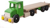 Groene houten vrachtwagen - 52x10x13cm - Handgemaakt - Uniek design - LUPO