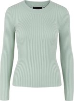 PCCRISTA LS O-NECK KNIT NOOS Dames Trui Silt Green - Maat XL