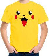 Geel cartoon knaagdiertje verkleed t-shirt geel voor kinderen - Carnaval fun shirt / kleding / kostuum 158/164