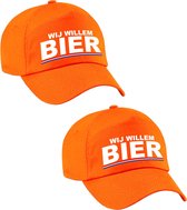 4x stuks wij Willem BIER pet / baseball cap oranje - dames en heren - Koningsdag - EK/ WK/ Holland supporter