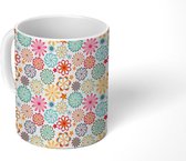 Mok - Koffiemok - Design - Bloemen - Mandala - Mokken - 350 ML - Beker - Koffiemokken - Theemok