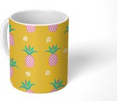 Mok - Koffiemok - Bloesem - Ananas - Patronen - Mokken - 350 ML - Beker - Koffiemokken - Theemok