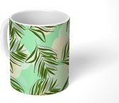 Mok - Koffiemok - Palmblad - Patronen - Roze - Mokken - 350 ML - Beker - Koffiemokken - Theemok