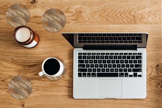 Sous- Sous-verres pour verres - Ronds - Pierre - Granit - Design - 10x10 cm - Sous-verres en verre - 6 pièces