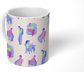 Mok - Koffiemok - Mensen - Patronen - Relax - Mokken - 350 ML - Beker - Koffiemokken - Theemok