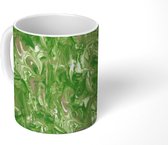 Mok - Marmer print - Groen - Design - Verf - Mokken - 350 ML - Beker - Uitdeelcadeautjes