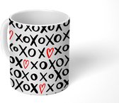 Mok - Valentijn - Patronen - Xoxo - Mokken - 350 ML - Beker - Uitdeelcadeautjes