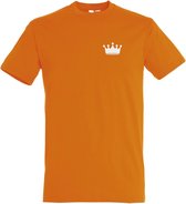 T-shirt Kroontje | oranje koningsdag kleding | oranje t-shirt | Oranje | maat XL