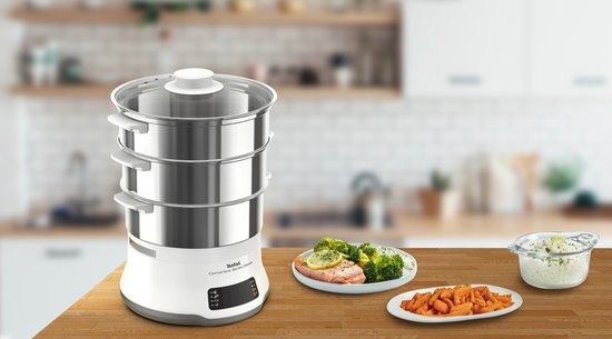 Tefal Convenient Series Deluxe VC502D - Stoomkoker - 3 Schalen - Timer - 1800W