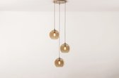 Lumidora Hanglamp 74592 - 3 Lichts - E27 - Bruin - Beige - Naturel - Metaal - ⌀ 47 cm