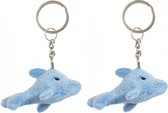 Set van 10x stuks pluche Dolfijnen knuffel sleutelhanger 6 cm - Speelgoed dieren sleutelhangers