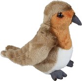 Pluche kleine knuffel dieren Roodborstje vogel van 19 cm - Speelgoed knuffels vogels - Leuk als cadeau voor kinderen
