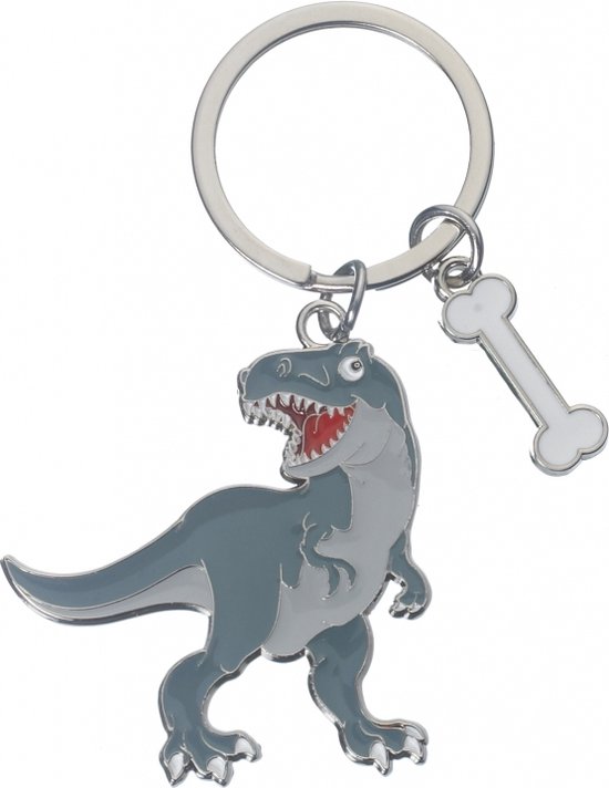 Metalen t-rex sleutelhanger 5 cm