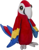 Zachte pluche papegaai knuffel rood 25 cm