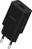 Nokia netstroomadapter USB-A oplader 18W adapter - Zwart