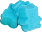bakvorm beer 6,7 x 7,5 cm siliconen blauw 3 stuks
