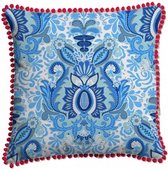 sierkussen Yogi 48 x 48 cm polyester blauw