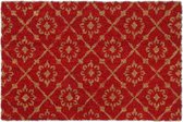 Relaxdays deurmat floraal - buitenmat - kokos - 40 x 60 cm - print - bloemen - rood