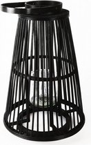 windlicht Jenna 33 x 49 cm hout zwart