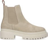 Manfield - Dames - Taupe suède chelsea boots - Maat 39