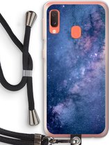 Case Company® - Samsung Galaxy A20e hoesje met Koord - Nebula - Telefoonhoesje met Zwart Koord - Bescherming aan alle Kanten en Over de Schermrand