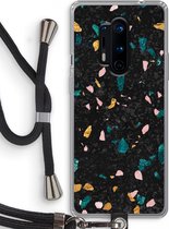 Case Company® - OnePlus 8 Pro hoesje met Koord - Terrazzo N°10 - Telefoonhoesje met Zwart Koord - Bescherming aan alle Kanten en Over de Schermrand