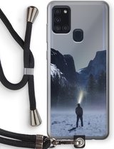 Case Company® - Samsung Galaxy A21s hoesje met Koord - Wanderlust - Telefoonhoesje met Zwart Koord - Bescherming aan alle Kanten en Over de Schermrand