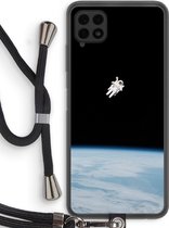 Case Company® - Samsung Galaxy A22 4G hoesje met Koord - Alone in Space - Telefoonhoesje met Zwart Koord - Bescherming aan alle Kanten en Over de Schermrand