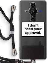 Case Company® - Sony Xperia Pro-I hoesje met Koord - Don't need approval - Telefoonhoesje met Zwart Koord - Bescherming aan alle Kanten en Over de Schermrand