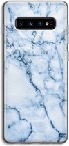Case Company® - Samsung Galaxy S10 4G hoesje - Blauw marmer - Soft Cover Telefoonhoesje - Bescherming aan alle Kanten en Schermrand