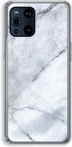Case Company® - OPPO Find X3 Pro hoesje - Witte marmer - Soft Cover Telefoonhoesje - Bescherming aan alle Kanten en Schermrand