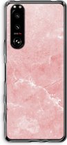 Case Company® - Sony Xperia 5 III hoesje - Roze marmer - Soft Cover Telefoonhoesje - Bescherming aan alle Kanten en Schermrand