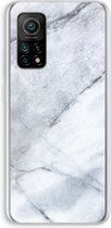 Case Company® - Xiaomi Mi 10T hoesje - Witte marmer - Soft Cover Telefoonhoesje - Bescherming aan alle Kanten en Schermrand