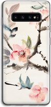 Case Company® - Samsung Galaxy S10 4G hoesje - Japanse bloemen - Soft Cover Telefoonhoesje - Bescherming aan alle Kanten en Schermrand