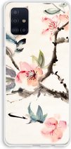 Case Company® - Samsung Galaxy A51 4G hoesje - Japanse bloemen - Soft Cover Telefoonhoesje - Bescherming aan alle Kanten en Schermrand