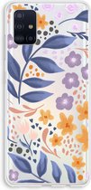 Case Company® - Samsung Galaxy A51 4G hoesje - Flowers with blue leaves - Soft Cover Telefoonhoesje - Bescherming aan alle Kanten en Schermrand