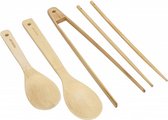 keukengerei 30 cm bamboe naturel 4-delig