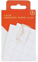 paperclips envelop 3,9 x 2,7 cm staal goud 5 stuks