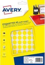 etiketten rond 15 mm papier geel 168 stuks