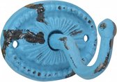 kapstok 8,3 x 7,4 x 6 cm gietijzer blauw